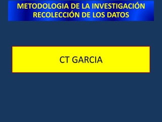 METODOLOGIA DE LA INVESTIGACIÓNRECOLECCIÓN DE LOS DATOSETAPA DE RECOLECCIÓN DE LOS DATOS  FATORES QUE PUEDEN AFECTAR LA CONFIABILIDAD  Y VALIDEZ	3) INSTRUMENTO INADECUADO PARA LAS PERSONAS A LAS QUE SE LES APLICA – Lenguaje muy elevado; diferencias en cuanto a sexo; edad; conocimientos; capacidad de respuesta, memoria, nivel ocupacional y educativo, etc..4) CONDICIONES DE APLICACIÓN DEL INSTRUMENTO DE MEDICIÓN –  El ruido; el frio; un instrumento demasiado largo o tedioso; aspectos mecánicos (tipo de escrita empleada, falta de páginas y/o de espacio adecuado para contestar); etc.…