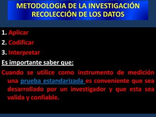 METODOLOGIA DE LA INVESTIGACIÓNRECOLECCIÓN DE LOS DATOS¿DE QUE TAMAÑO DEBE SER UN CUESTIONARIO?NO ESXISTE REGLA ALGUNA SI ES CORTO SE PIERDE INFORMACION                                                          Y SI ES LARGO RESULTA TEDIOSOEL TAMAÑO DEPENDE DEL NUMERO DE VARIABLES Y DIMENSIONES A  MEDIRNO MAS DE 35 MINUTOSNO HACER PREGUNTAS INNECESARIAS O INJUSTIFICADAS