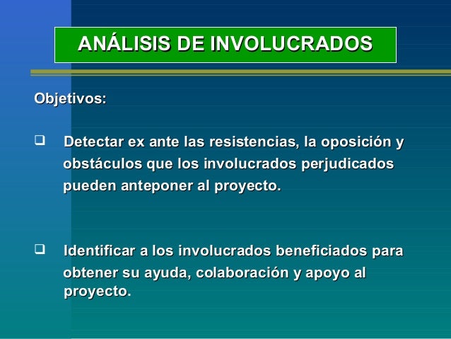 Analisis involucrados