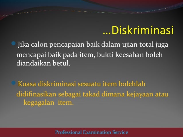 Analisis Item Soalan Objektif Analisis Item Soalan Objektif