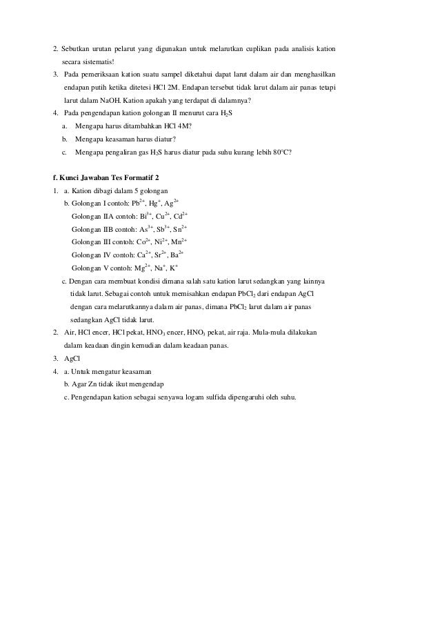 Contoh Identifikasi Anion - Contoh M