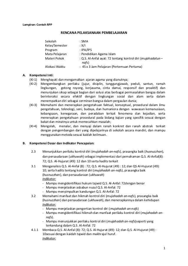 Analisis kd dan cont rpp