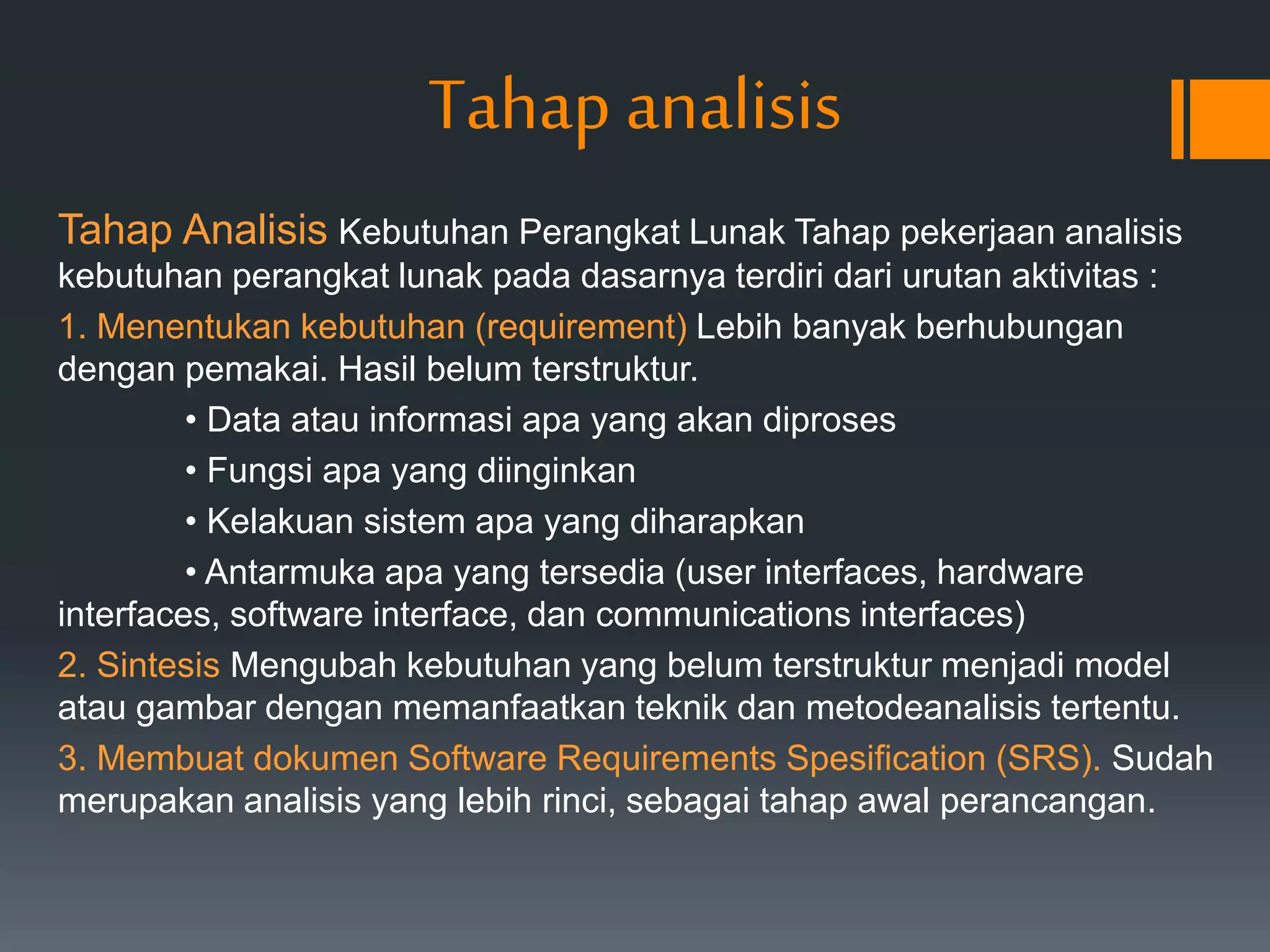 Analisis kebutuhan perangkat lunak | PPTX