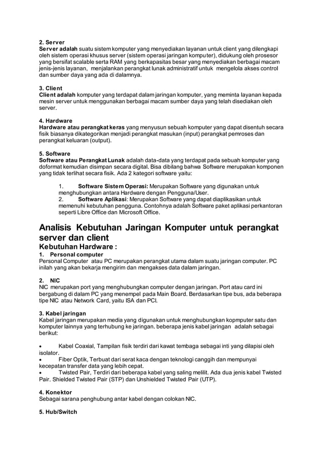 Analisis kebutuhan perangkat server