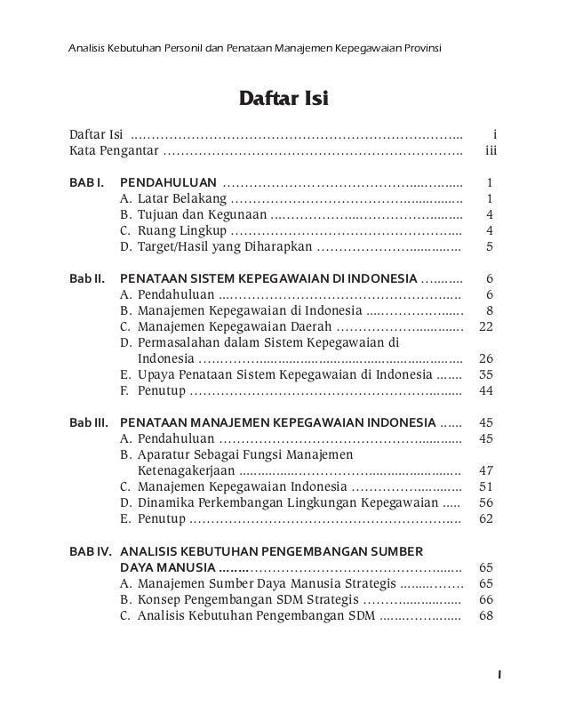 Analisis Kebutuhan Personil Dan Penataan Manajemen Kepegawaian Provin