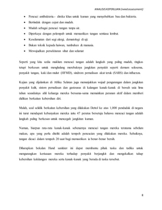 Analisis keperluan taska kasih mama dan tadika ilmuan lestari