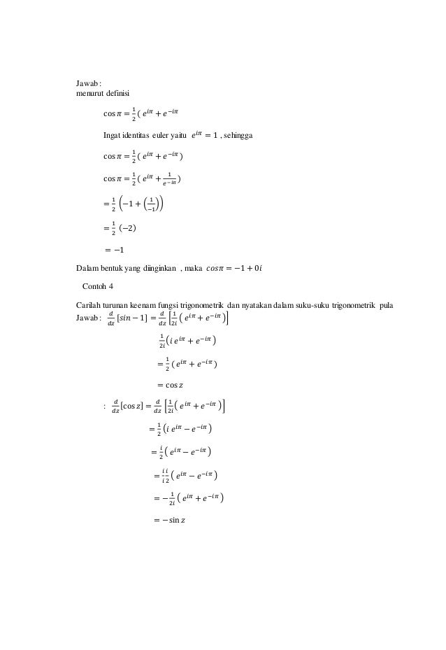 28 Contoh Soal Turunan Hiperbolik Kumpulan Contoh Soal