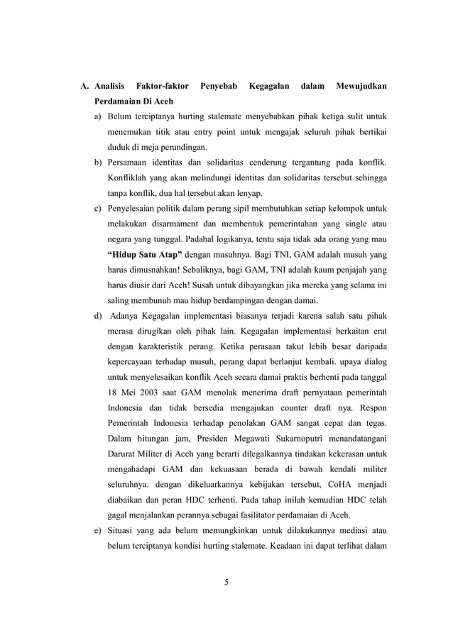 Analisis konflik Gerakan Aceh Merdeka (GAM)Republik Indonesia (RI) PDF