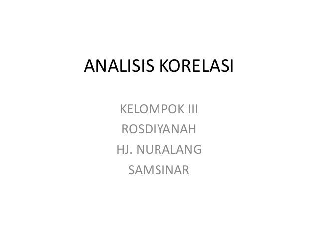 Analisis Korelasi