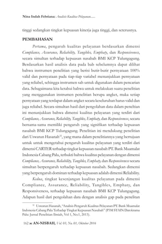 Analisis kualitas pelayanan bank terhadap kepuasan nasabah pada bank ...