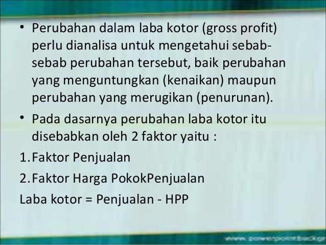 Analisis Laba Kotor