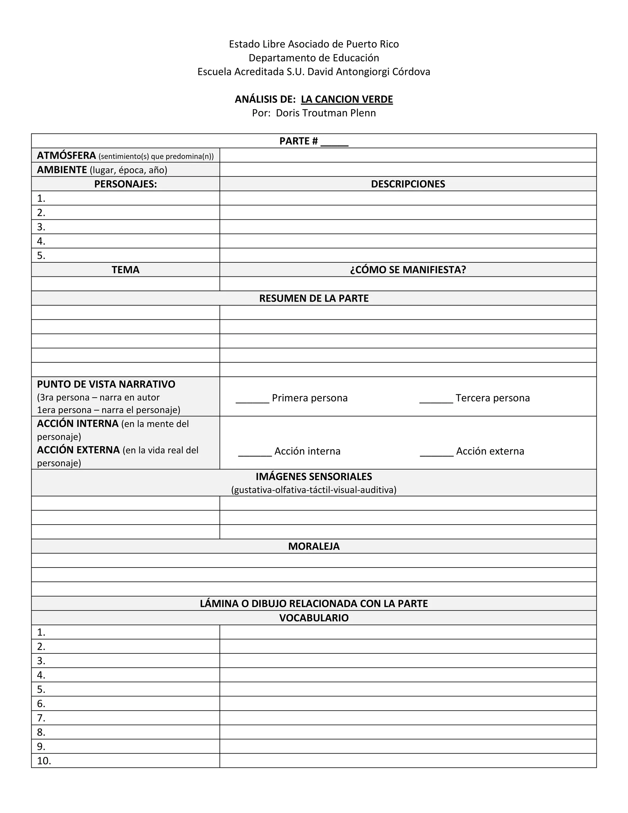 ANALISIS LA CANCION VERDE | PDF