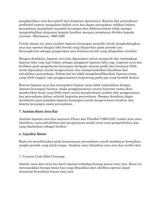Analisis Laporan Arus Kas