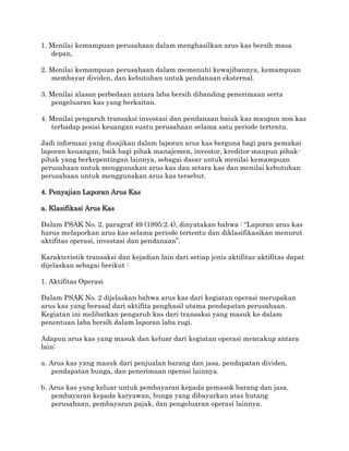 Analisis Laporan Arus Kas