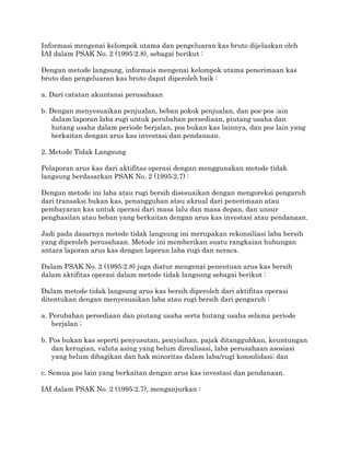 Analisis Laporan Arus Kas