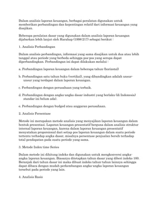 Analisis Laporan Arus Kas