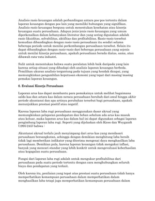 Analisis Laporan Arus Kas