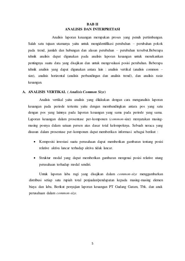 Analisis Laporan Keuangan Pt Gudang Gara