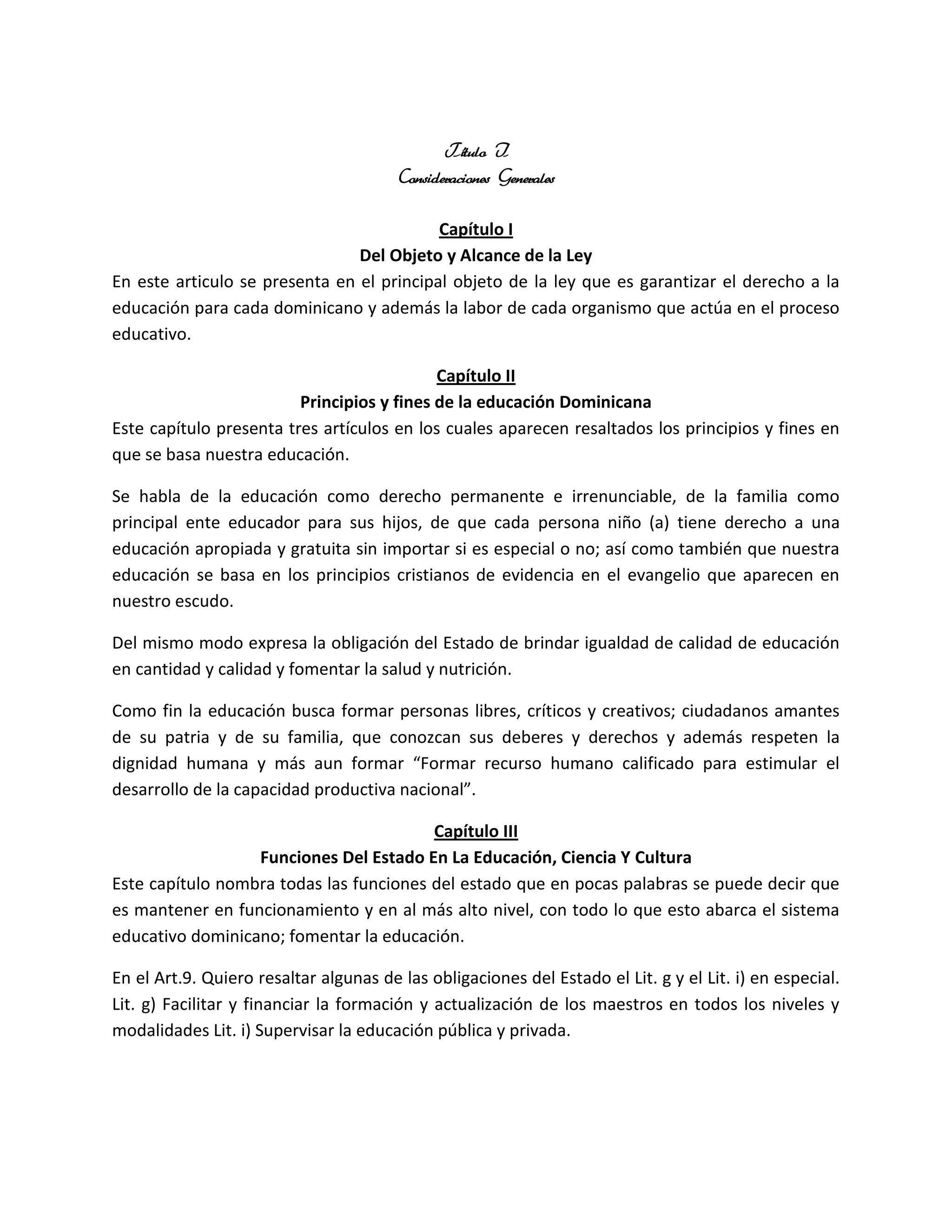 Analisis ley 66 97 de la Educacion Dominicana | DOCX | Education