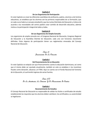 Analisis ley 66 97 de la Educacion Dominicana | DOCX