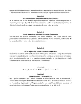 Analisis ley 66 97 de la Educacion Dominicana | DOCX