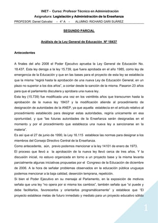 Analisis ley general educacion legislacion | PDF