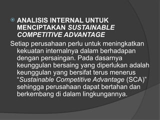 Comprehensive Internal Environment Analysis for Sustainable Competitive ...