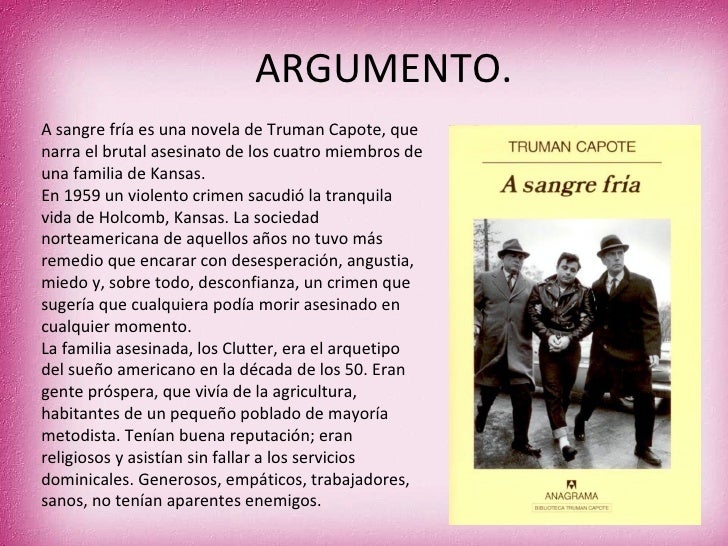 Analisis literario de a sangre fria