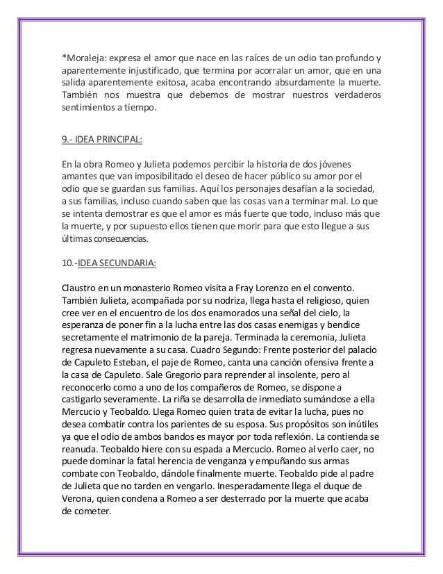 Analisis Literario Romeo Y Julieta