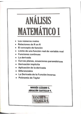 ANALISIS MATEMATICO MOISES LAZARO