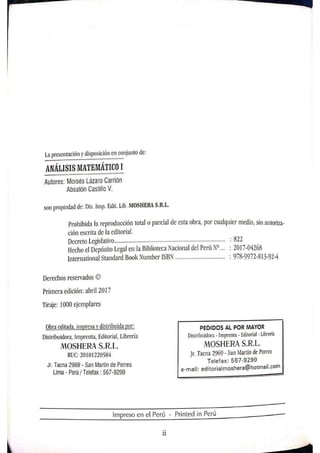 ANALISIS MATEMATICO MOISES LAZARO
