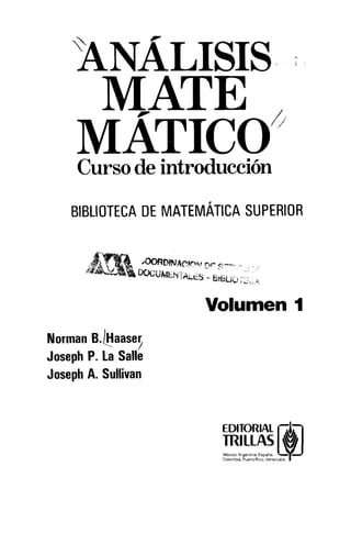 Analisis matematico (norman b ,joseph )