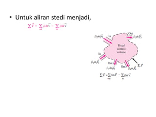 • Untuk aliran stedi menjadi,

 