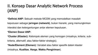 Analisis Network Proses (ANP) untuk Pengambilan Keputusan Multikriteria ...