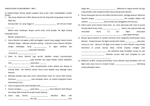 Analisis Novel Istana Menanti