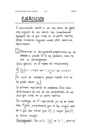 - 22 -ANALISIS PARA EL CBC - PARTE 1 ASIMOV
 
