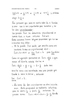 - 52 -ANALISIS PARA EL CBC - PARTE 1 ASIMOV
 