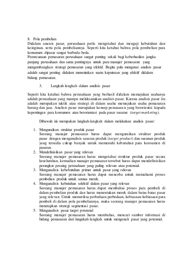 Analisis Pasar Makalah