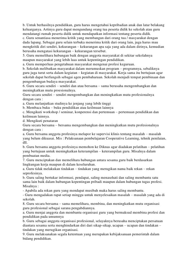 Analisis Pelaksanaan Kode Etik Guru Indonesia