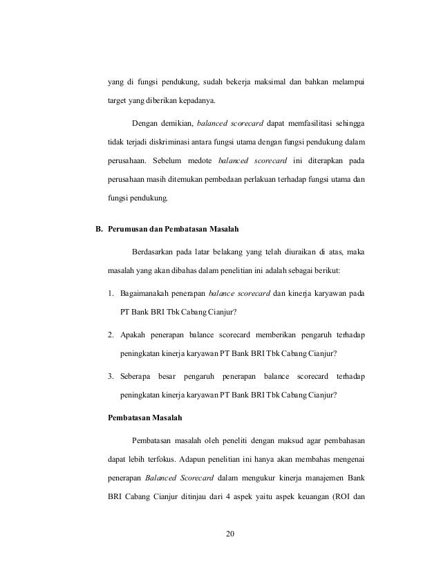 Contoh Soal Perhitungan Balance Scorecard