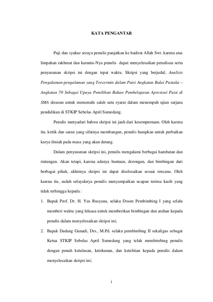 Analisis pengalaman pengalaman yang tercermin dalam puisi 