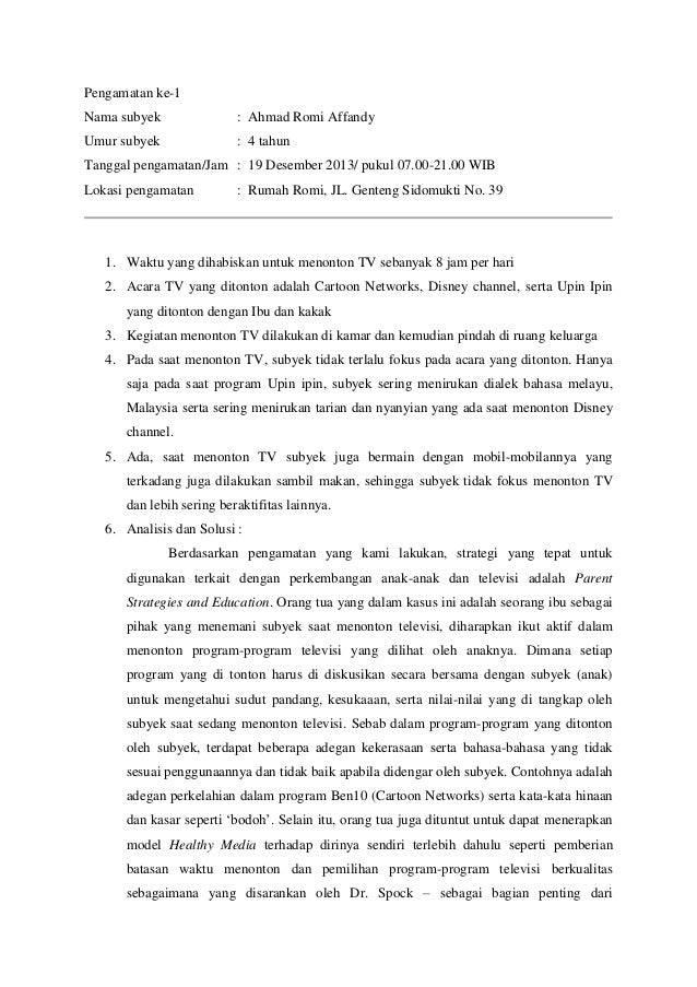 Analisis Pengaruh Media Massa Terhadap Anak Kecil