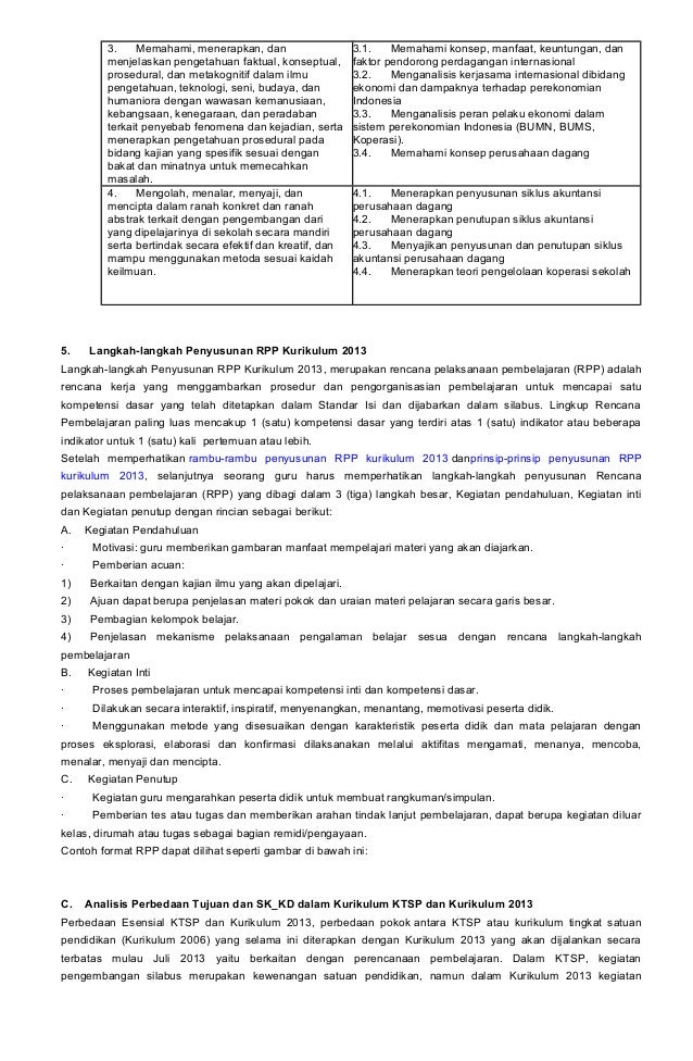 analisis perbedaan kurikulum ktsp dan kurikulum 2013 format rpp kurikulum 2006