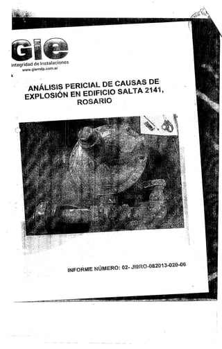 Analisis pericial de causas de explosión en edificio Salta 2141 de Rosario