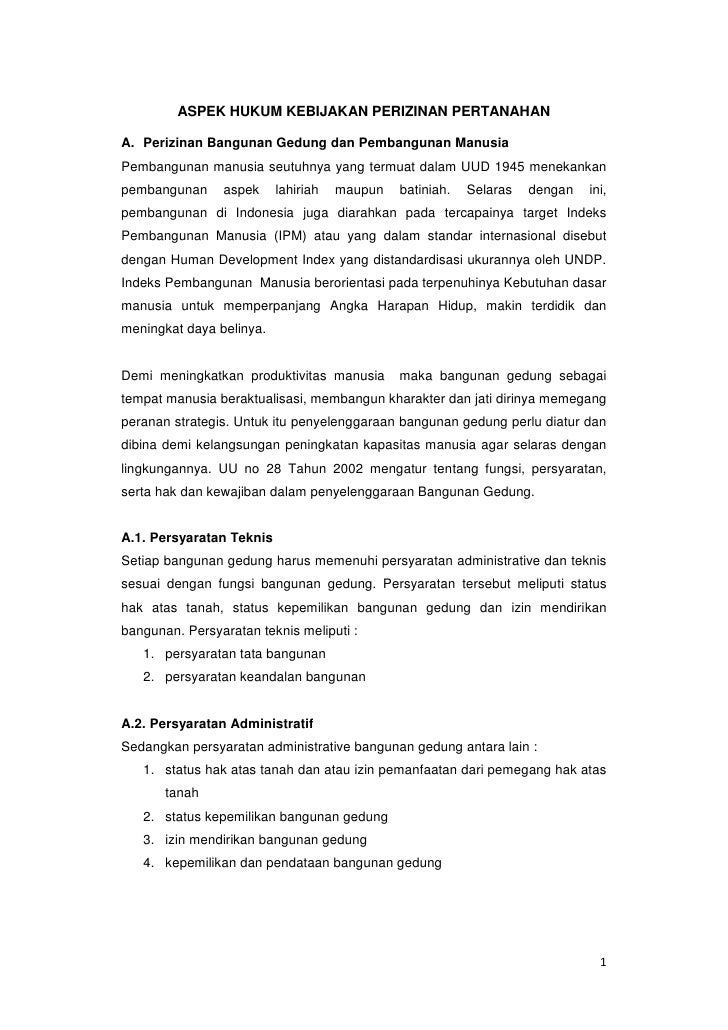 Analisis Perizinan Tata Ruang Aspek Hukum