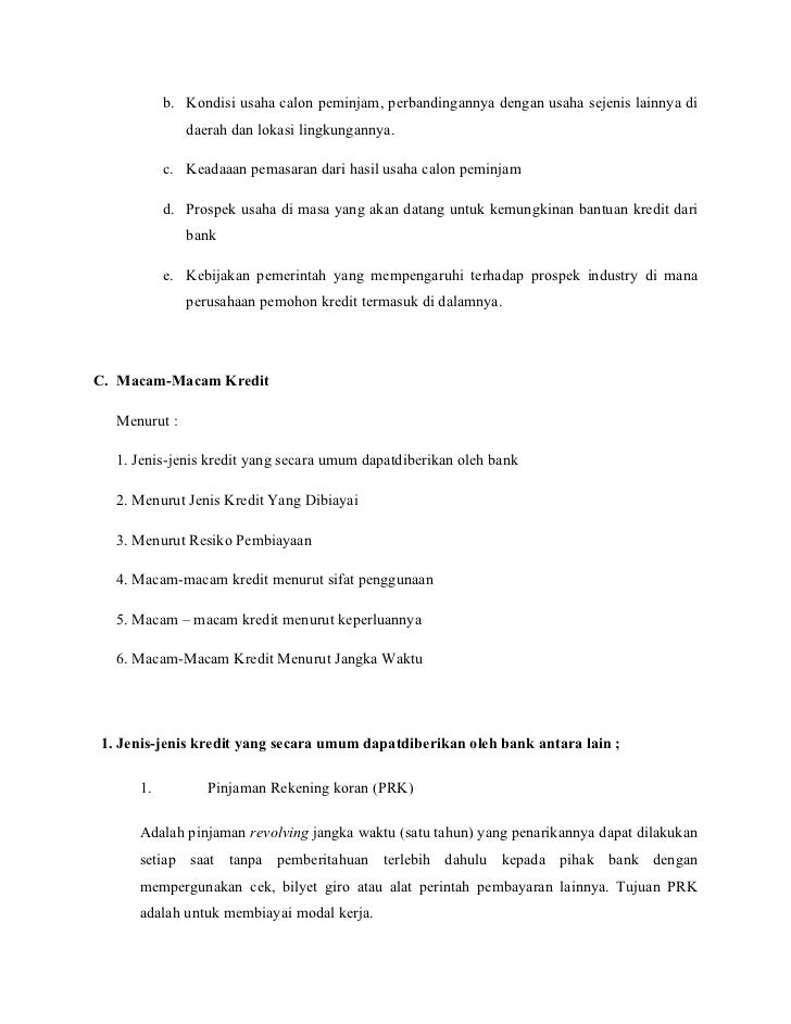 Analisis Perkreditan