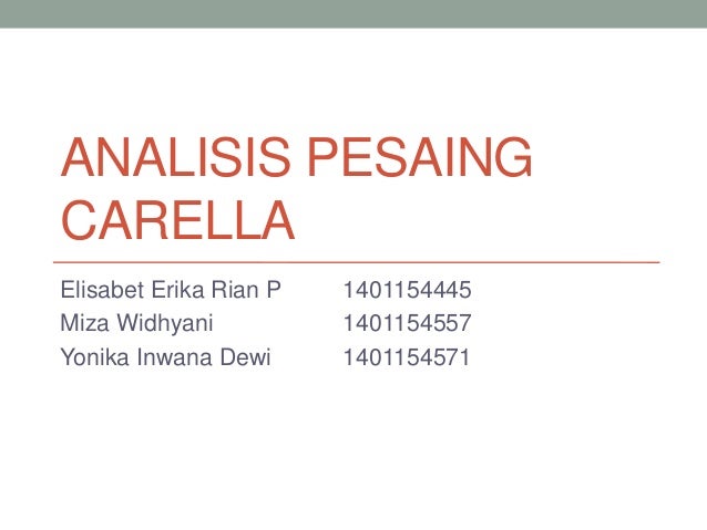 Analisis Pesaing Kelompok Carella Mb 39 11