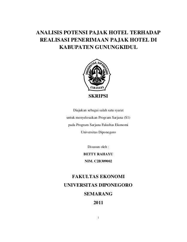 Analisis Potensi Pajak Hotel Terhadap Realisasi Penerimaan