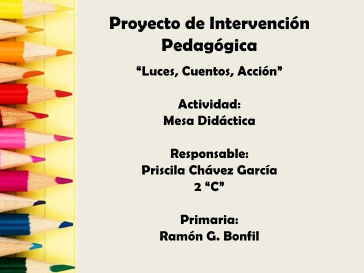 PROYECTO DE INTERVENCIÓN PEDAGÓGICA