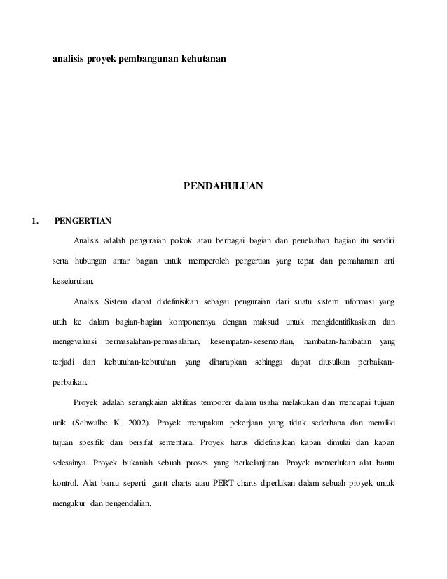 Analis Proyek Pembangunan Kehutanan